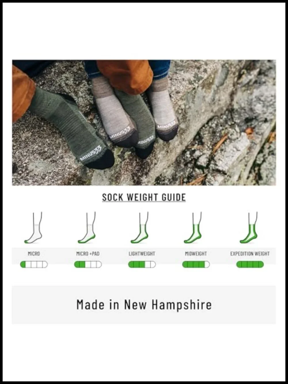 Heavyweight Over the Calf Merino Wool Ski Snowboard Socks, USA Made,